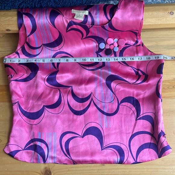 aura retro 60's inspired silk top women's 12 - Picture 10 of 11